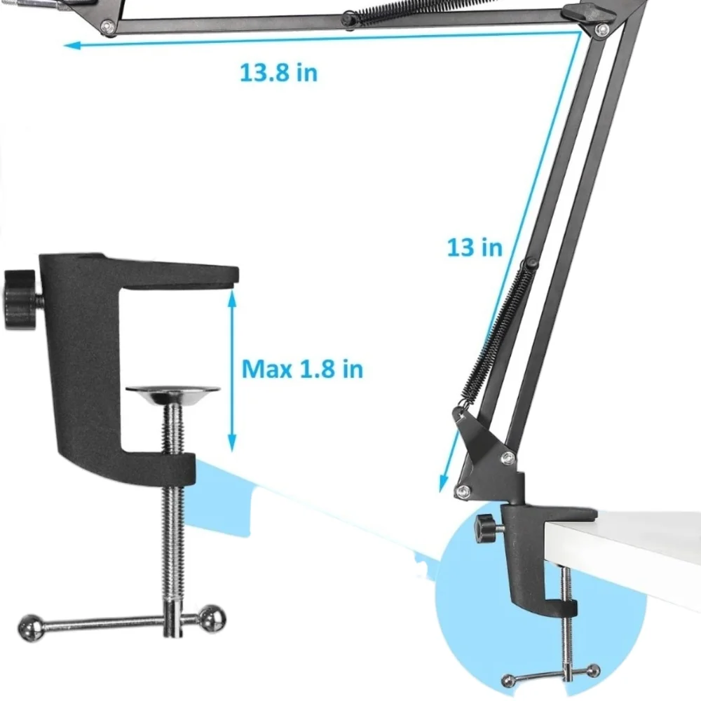 Ember Microphone Stand w/ Pop Filter Mic Suspension Boom Scissor Arm Stand